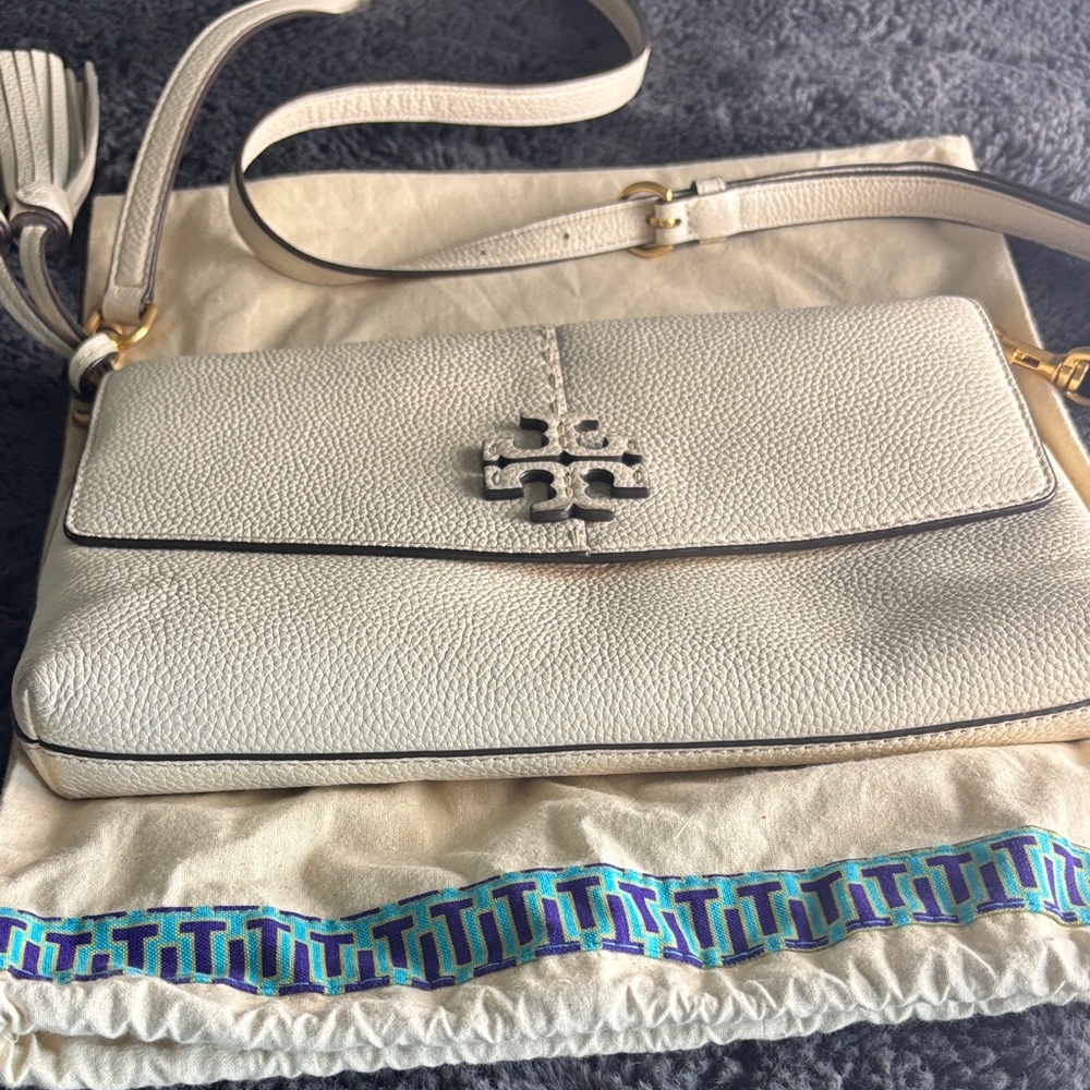 Tory Burch Cream McGraw Leather Crossbody